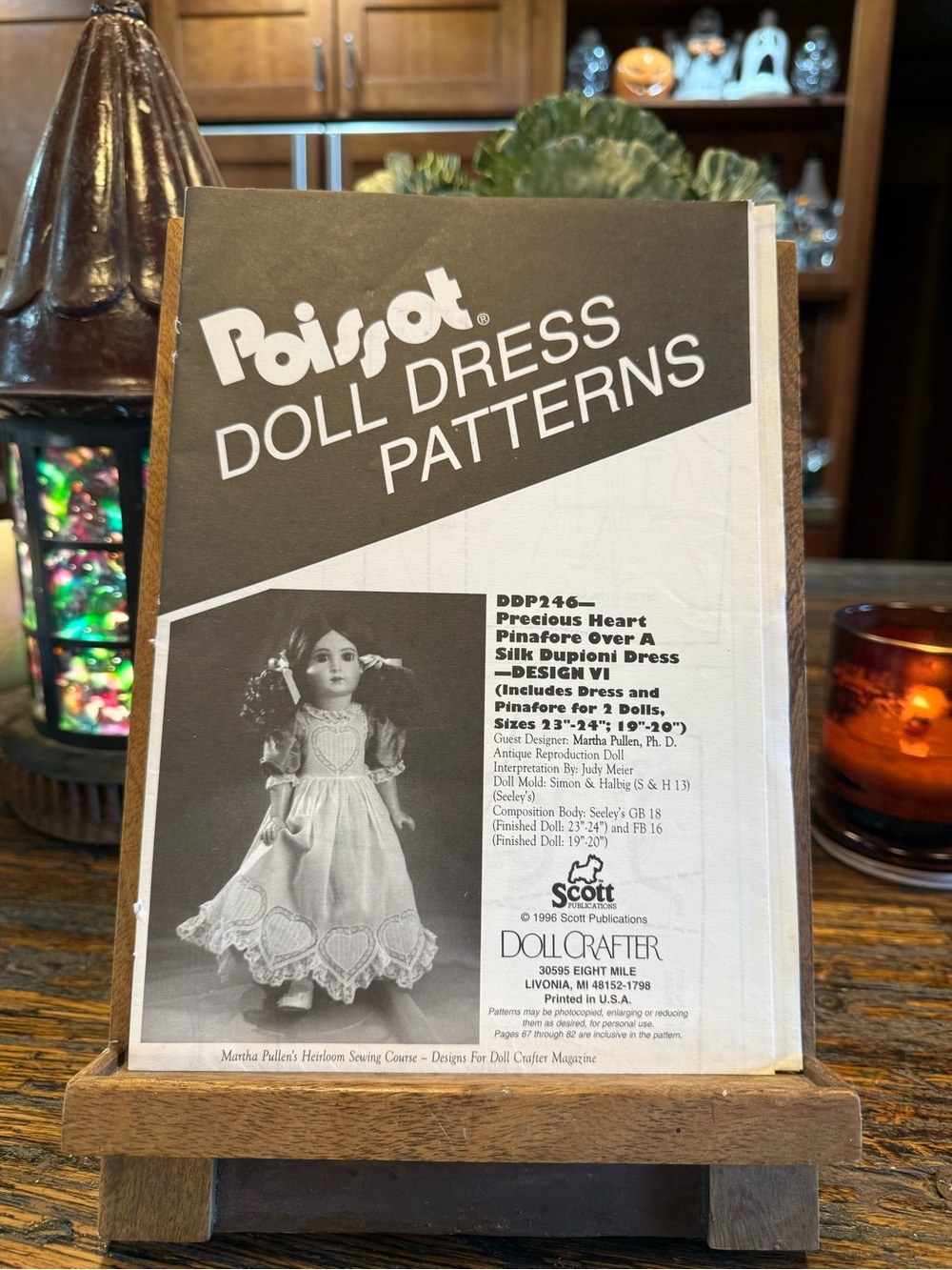 Poissot DDP246 Doll Dress Sewing Pattern 19” ~ 24” Martha Pullen Pinafore